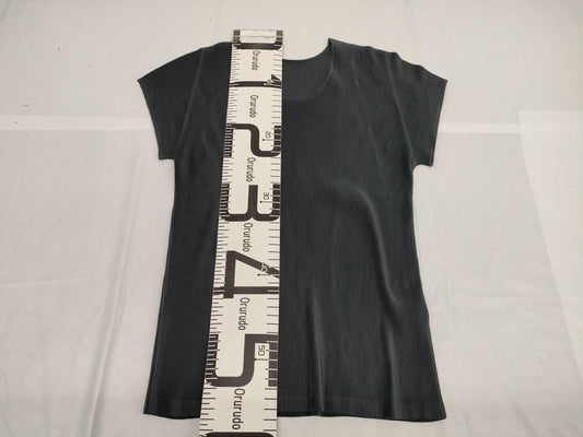 ISSEY MIYAKE ISSEY MIYAKE Pleated Breeze Crew Neck Short Sleeve Blue Gray Top Size 3 Tops