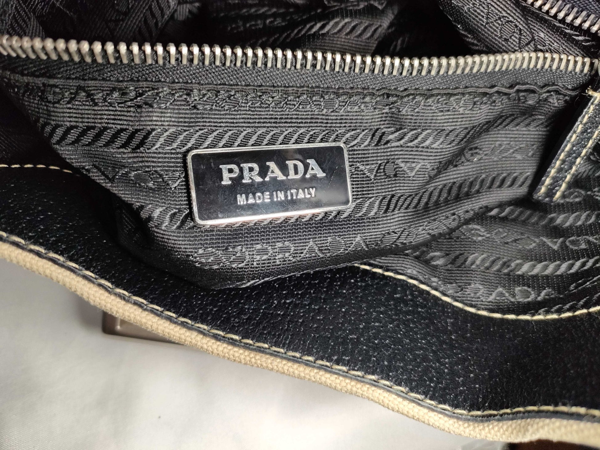 PRADA Prada Canvas Leather Handbag