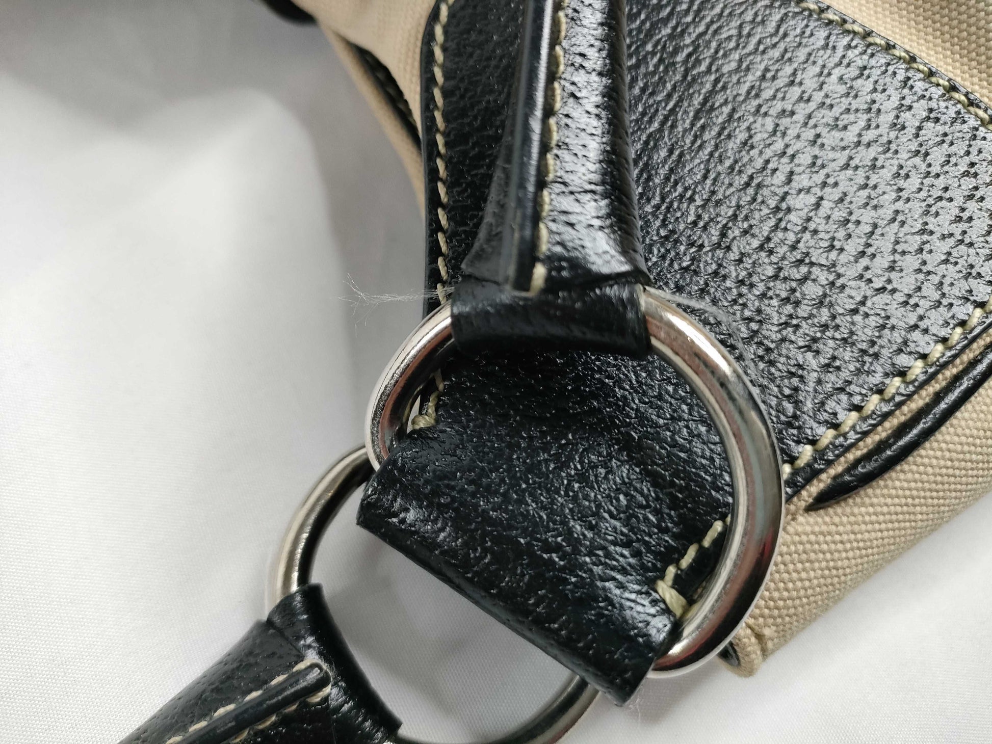 PRADA Prada Canvas Leather Handbag