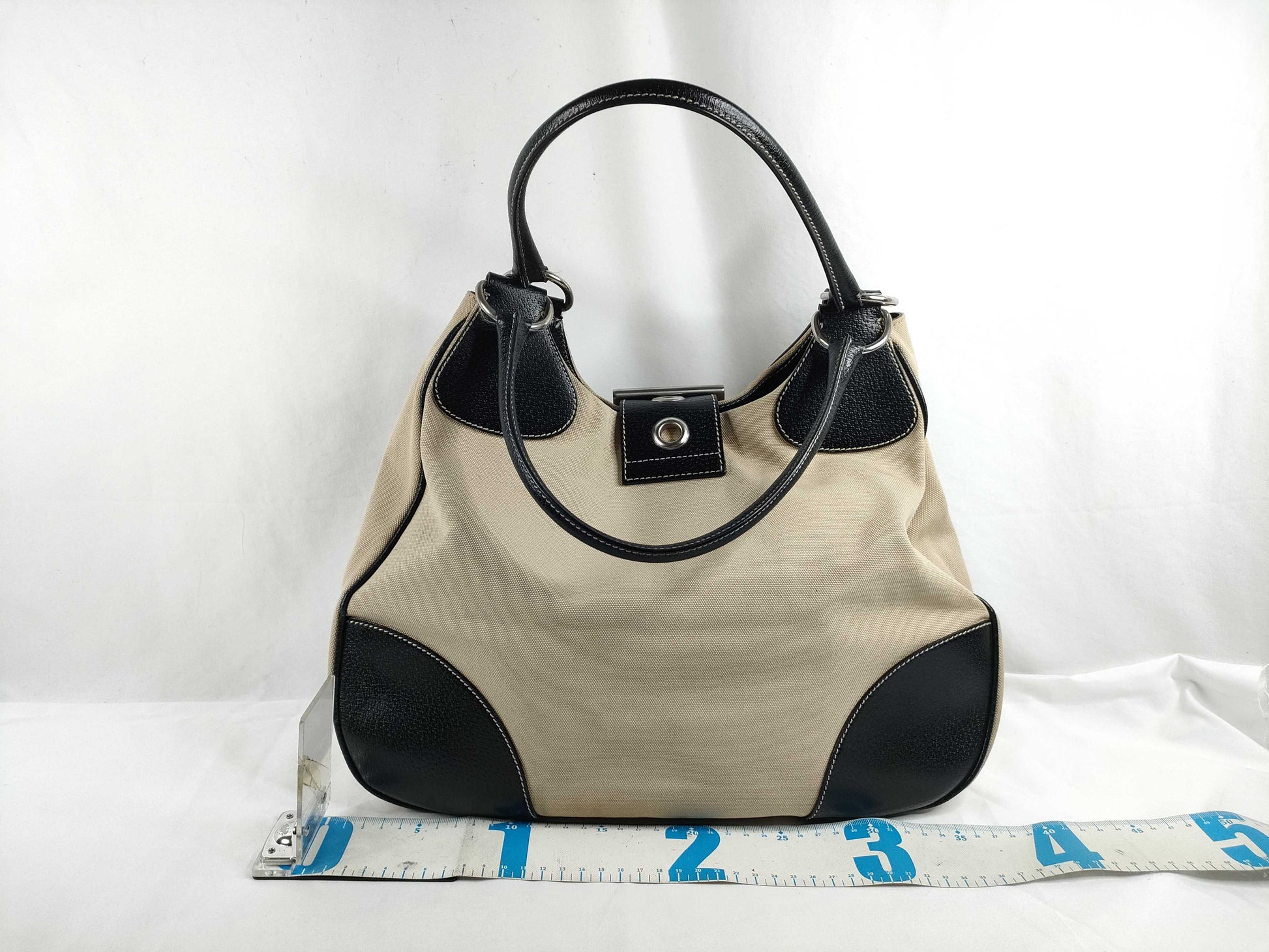 PRADA Prada Canvas Leather Handbag