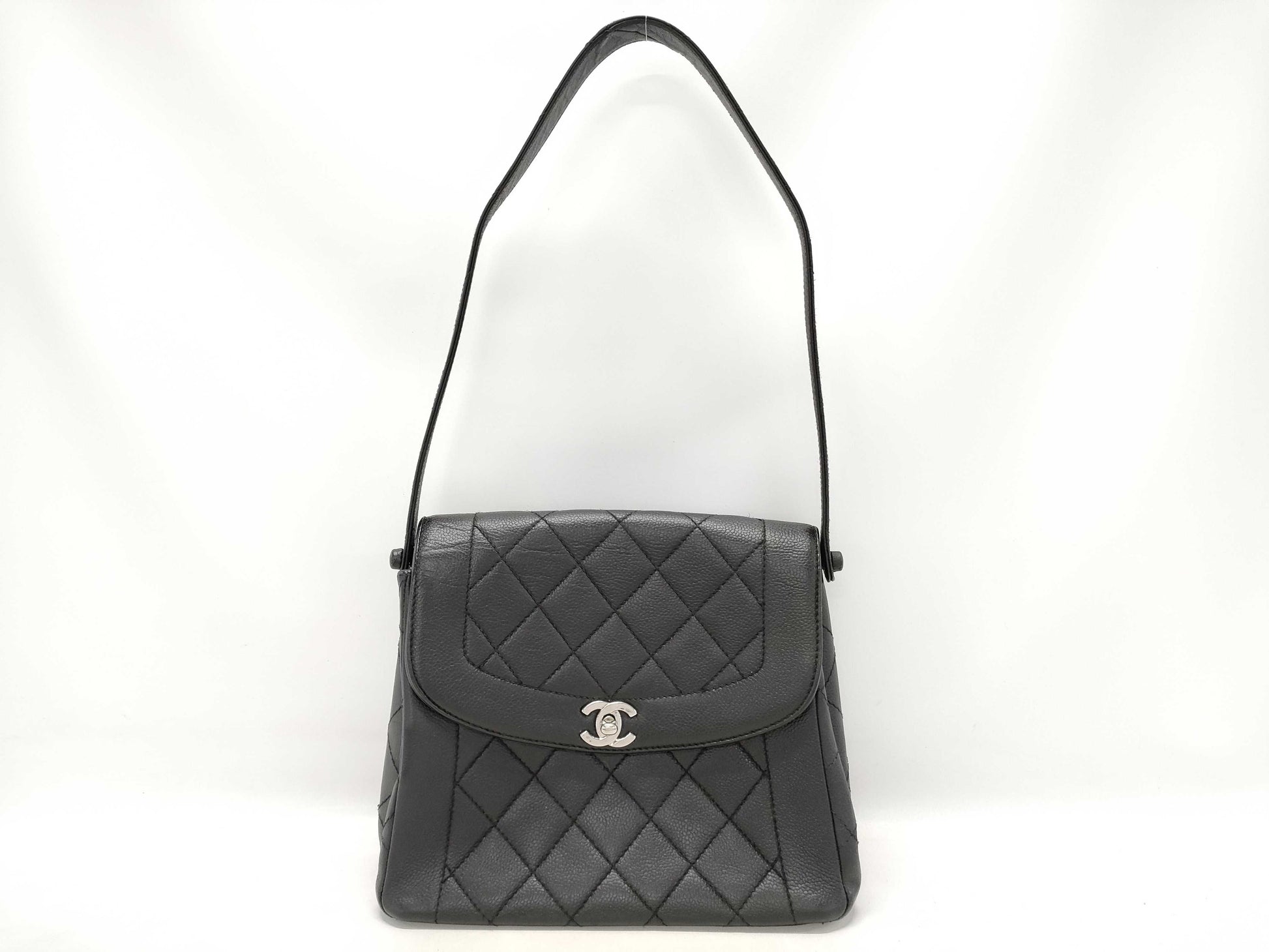 CHANEL Caviar Skin One-Shoulder Handbag 6340184 Seal
