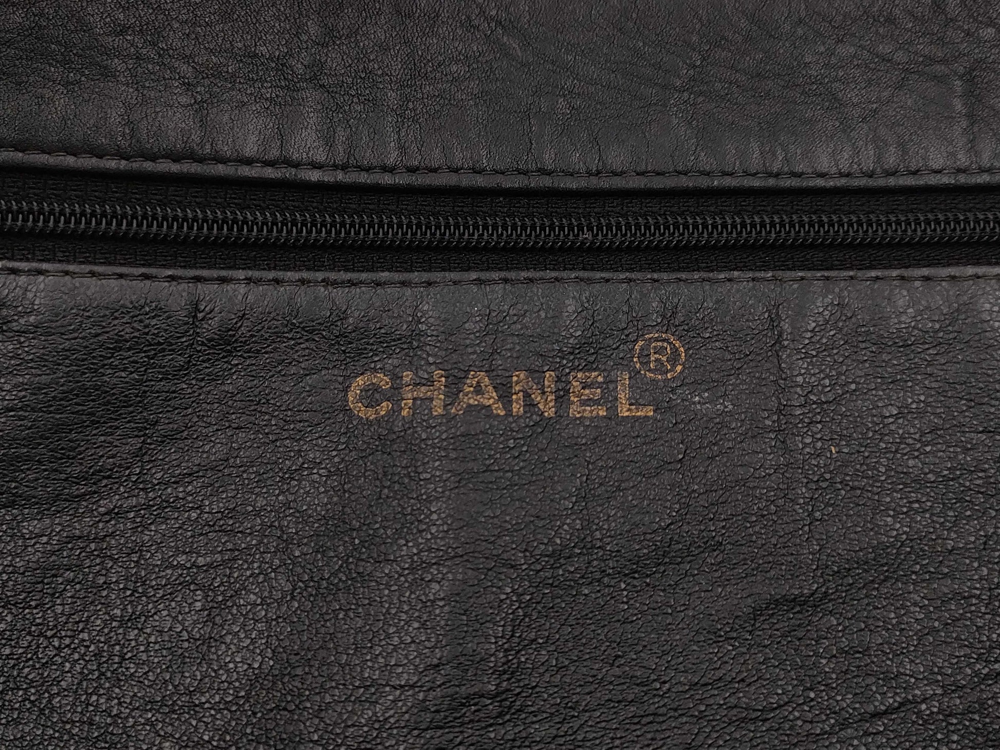 CHANEL CHANEL Leather Chain Shoulder Tote Bag with Large Coco Mark