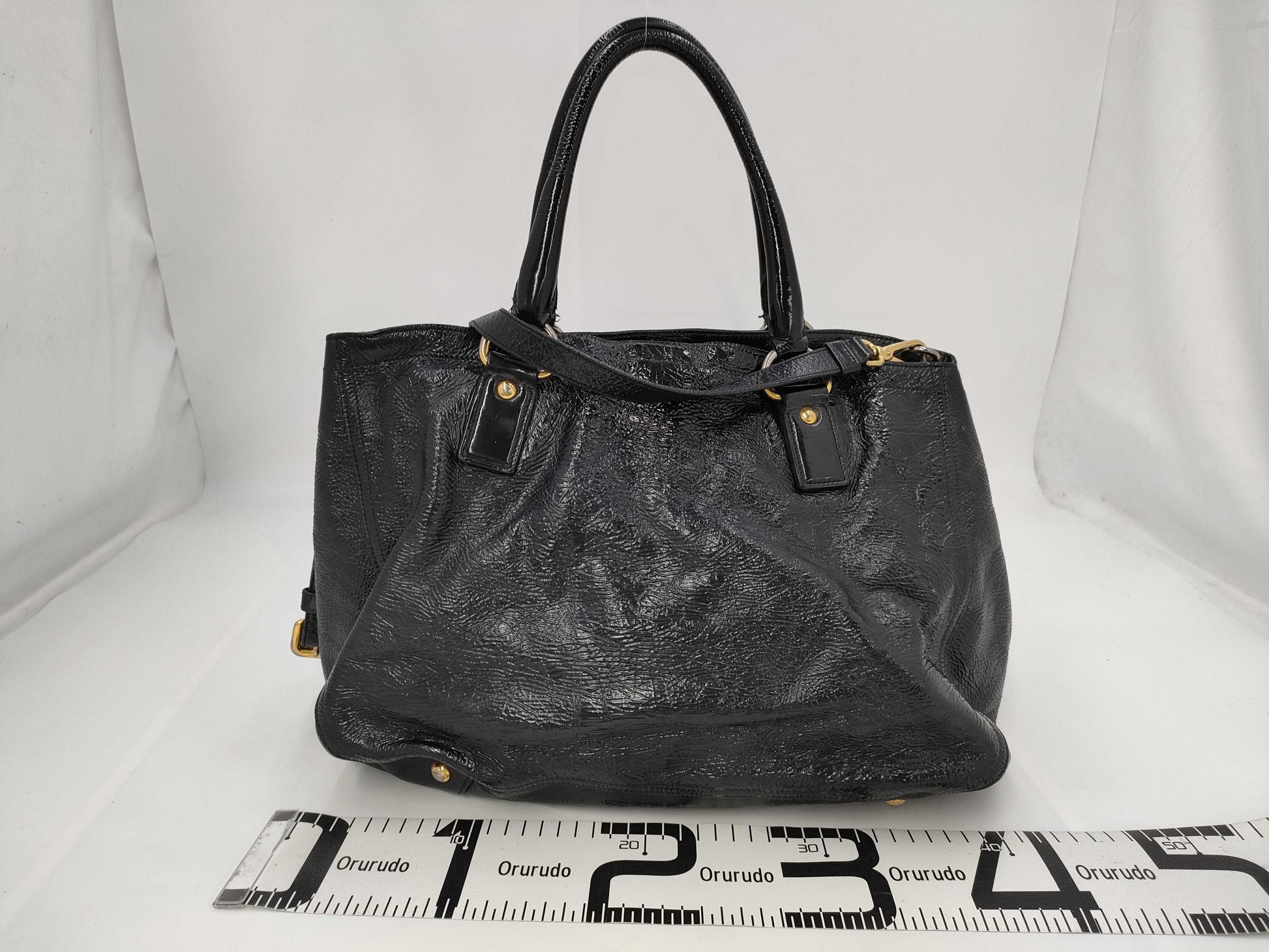 PRADA PRADA Patent Leather Hand Shoulder Tote Bag 2WAY Bag