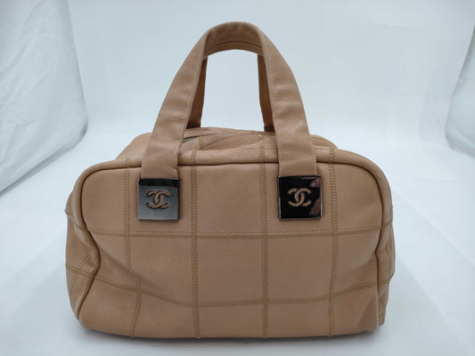 CHANEL CHANEL Chocolate Bar Mini Boston Bag Handbag
