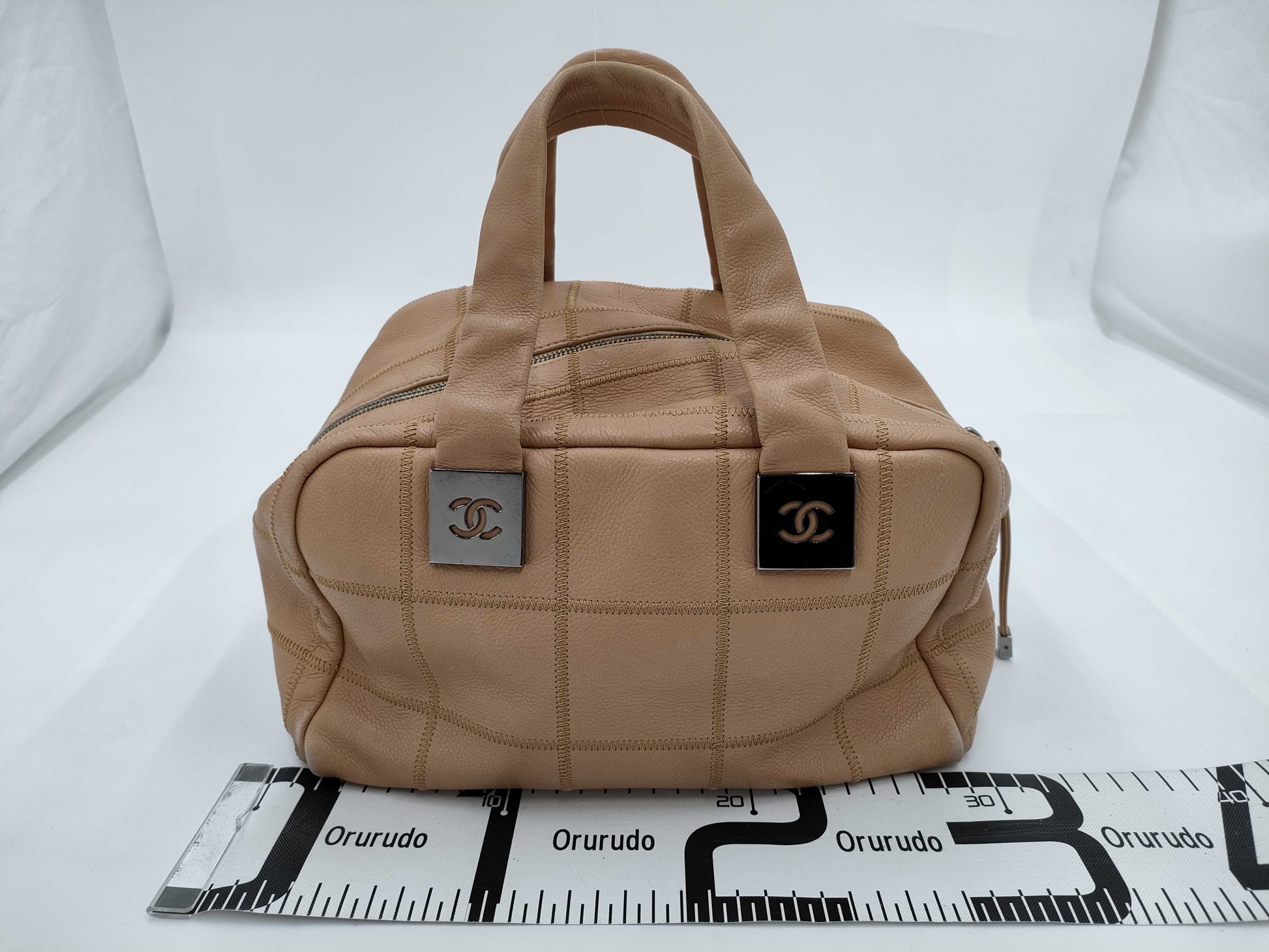 CHANEL CHANEL Chocolate Bar Mini Boston Bag Handbag
