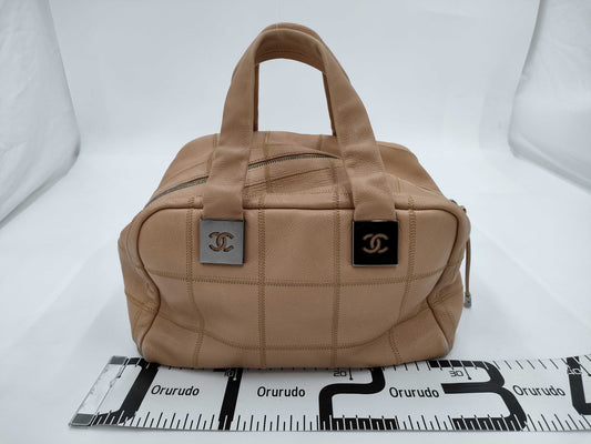 CHANEL CHANEL Chocolate Bar Mini Boston Bag Handbag