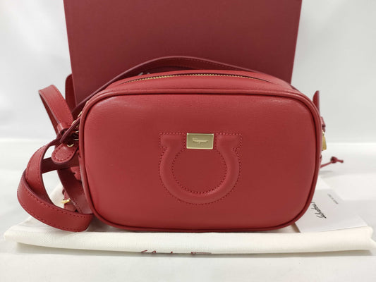 Salvatore Ferragamo Gancini Mini Shoulder Bag in Red