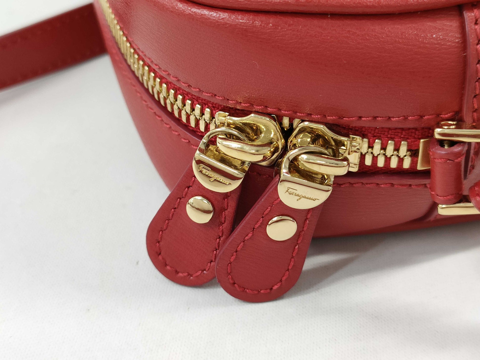 Salvatore Ferragamo Gancini Mini Shoulder Bag in Red
