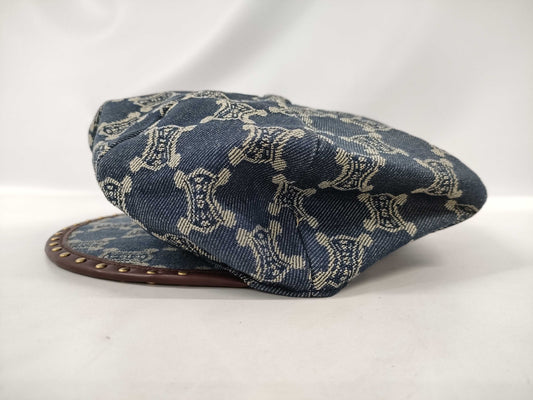 CELINE Paris Macadam Newsboy Cap, Navy, Size M, Other Accessories