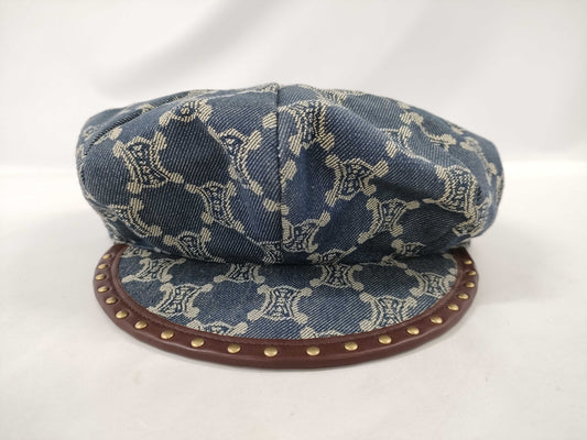 CELINE Paris Macadam Newsboy Cap, Navy, Size M, Other Accessories