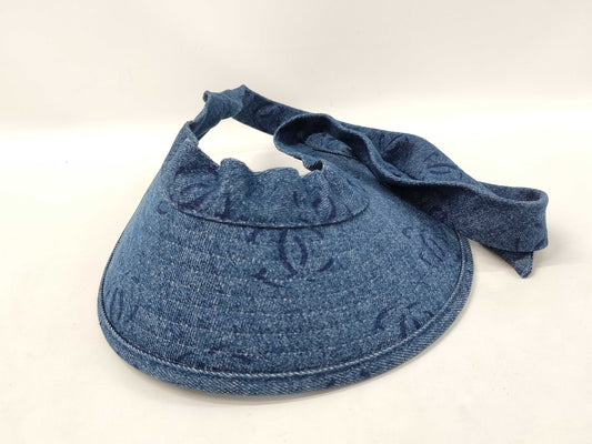 CHANEL Chanel Sun Visor Denim Coco Mark Hat Other Apparel