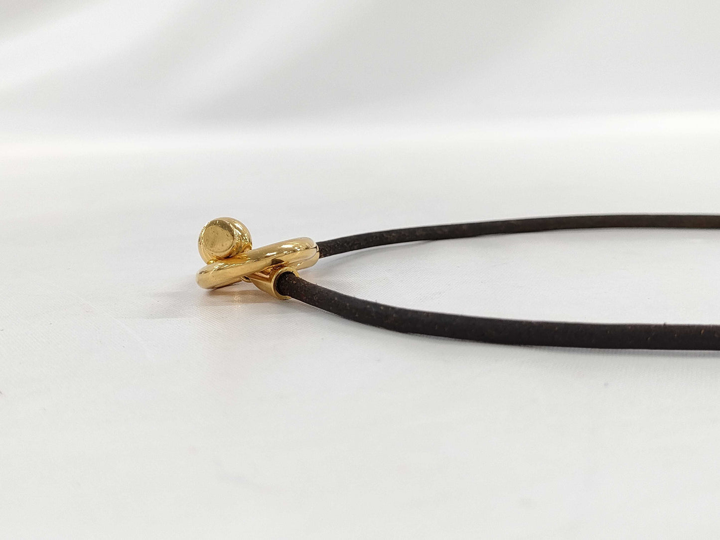 HERMES Grennan Choker Dark Brown GP Necklace