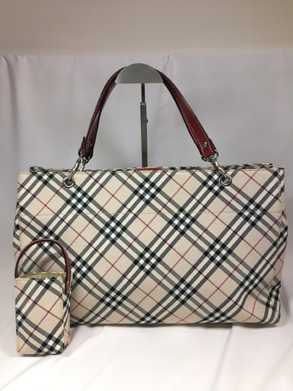 BURBERRY Nova Check Handbag with Pouch