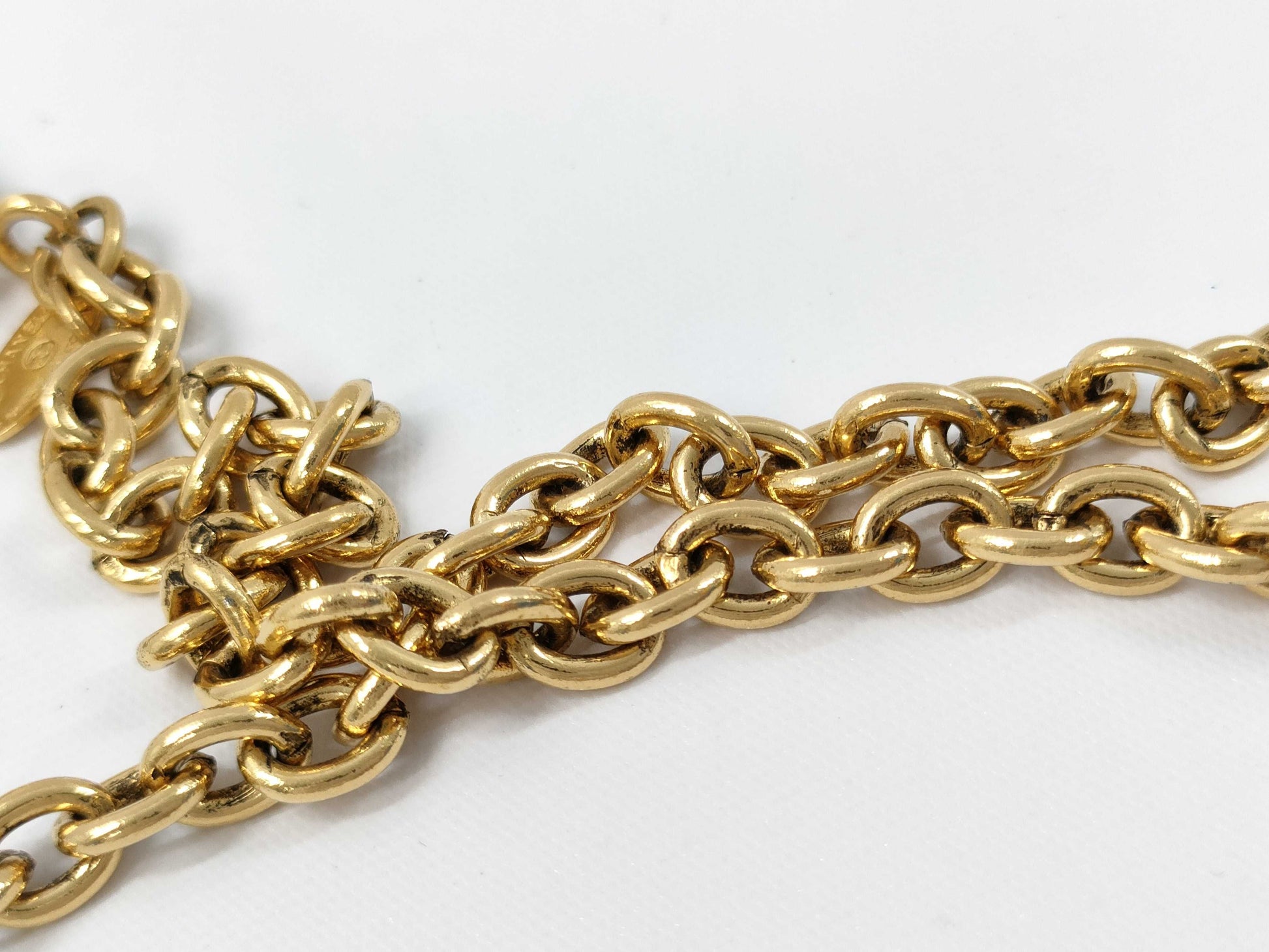 CHANEL CHANEL Coco Mark Matelasse Gold Necklace
