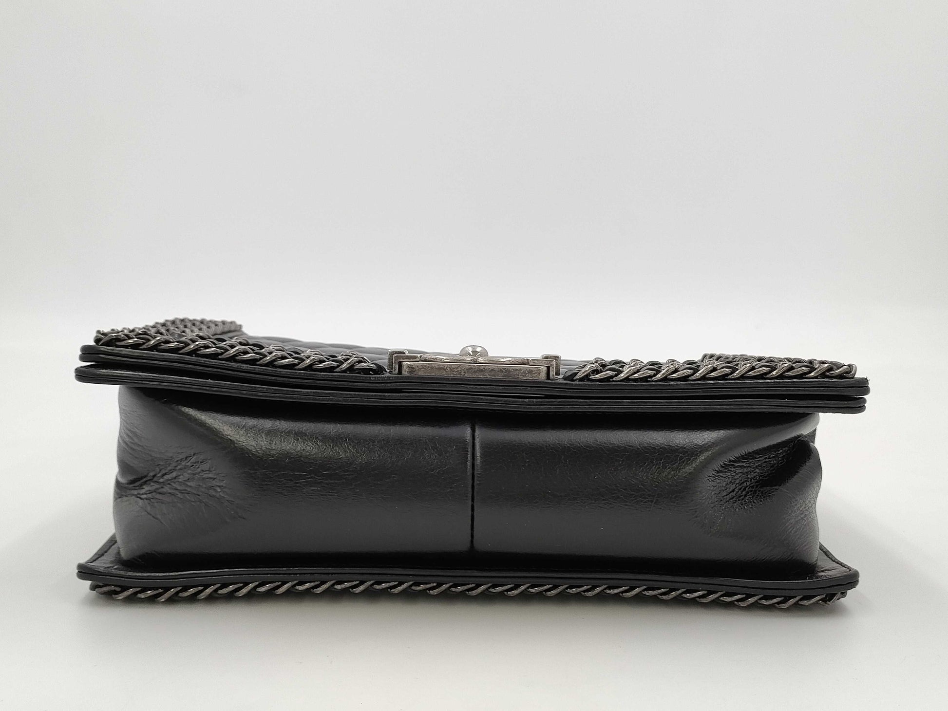 CHANEL Boy Chanel Matelasse Chain Shoulder Bag, Black, 20 Series