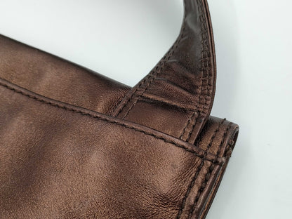 CHANEL Leather Shoulder Bag, Metallic Brown, No. 5, Shoulder Bag