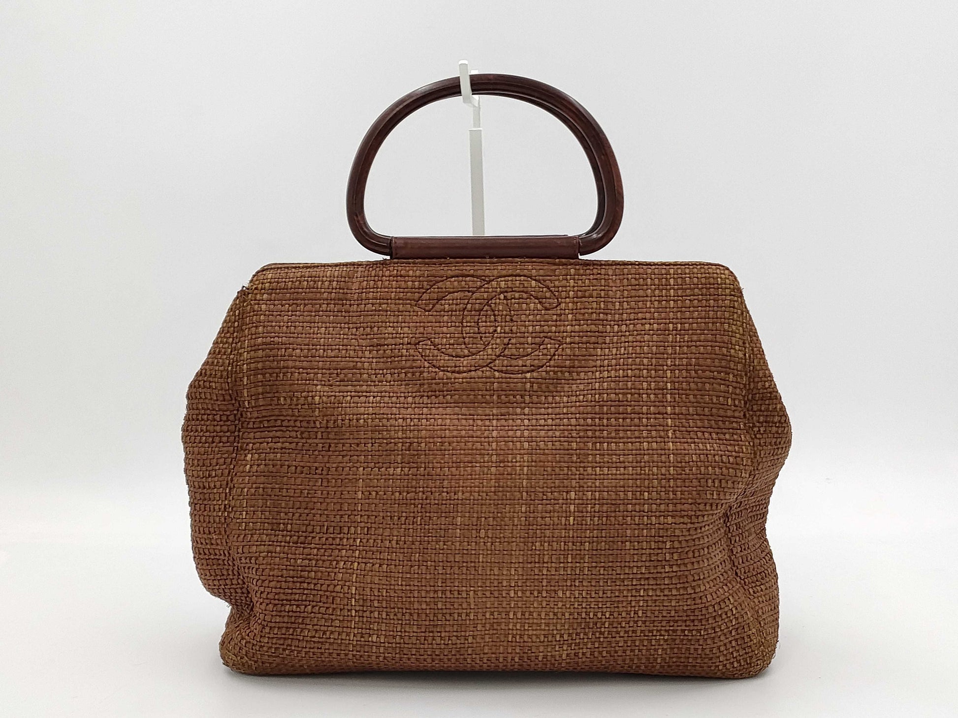 CHANEL Wooden Handle Basket Bag Brown No. 6 Tote Bag
