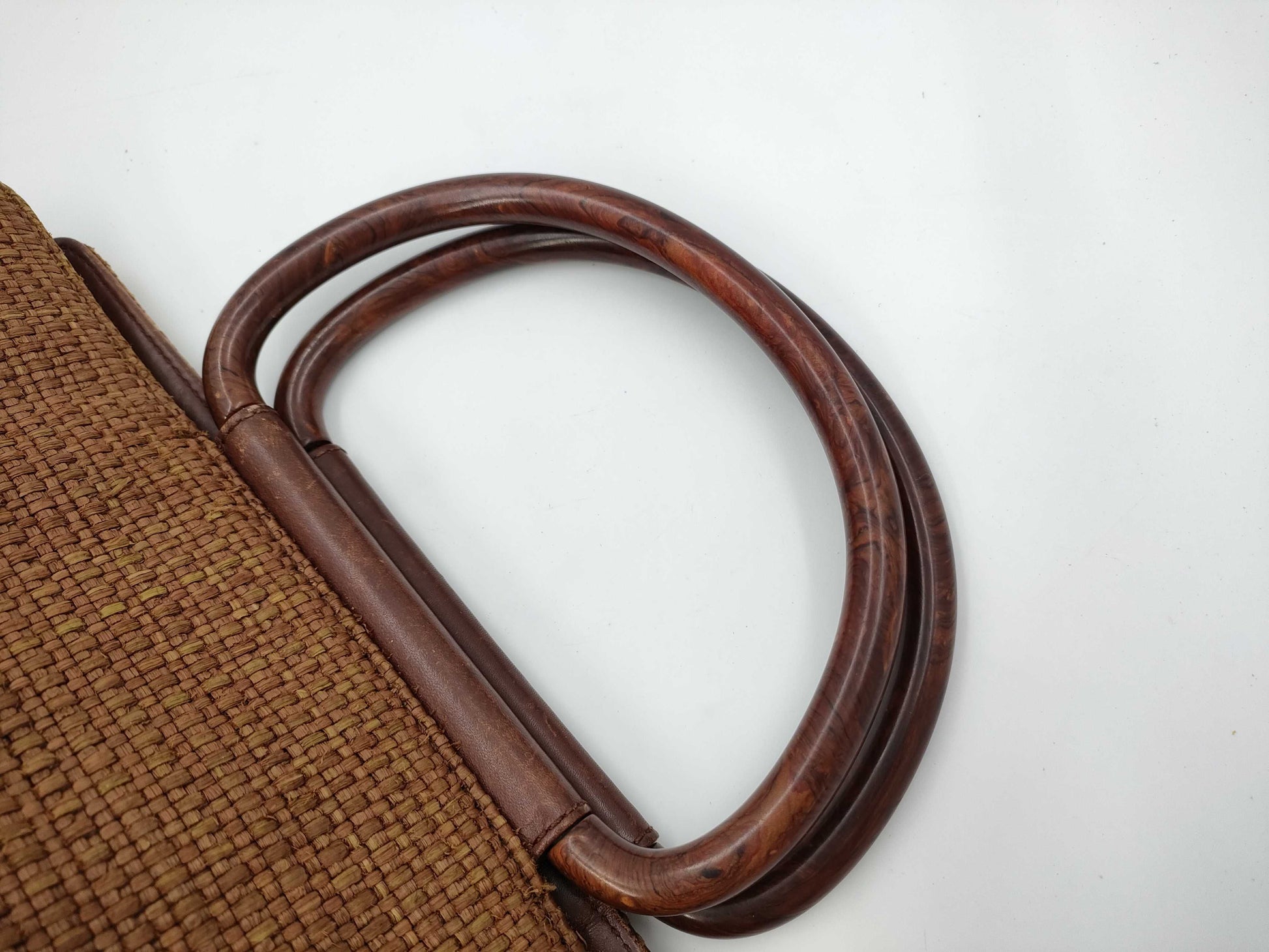 CHANEL Wooden Handle Basket Bag Brown No. 6 Tote Bag