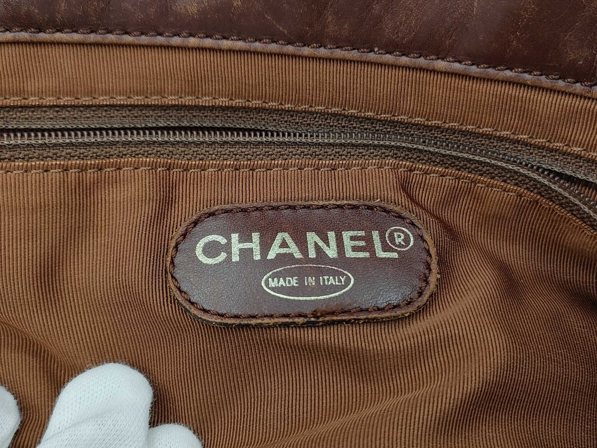 CHANEL Wooden Handle Basket Bag Brown No. 6 Tote Bag