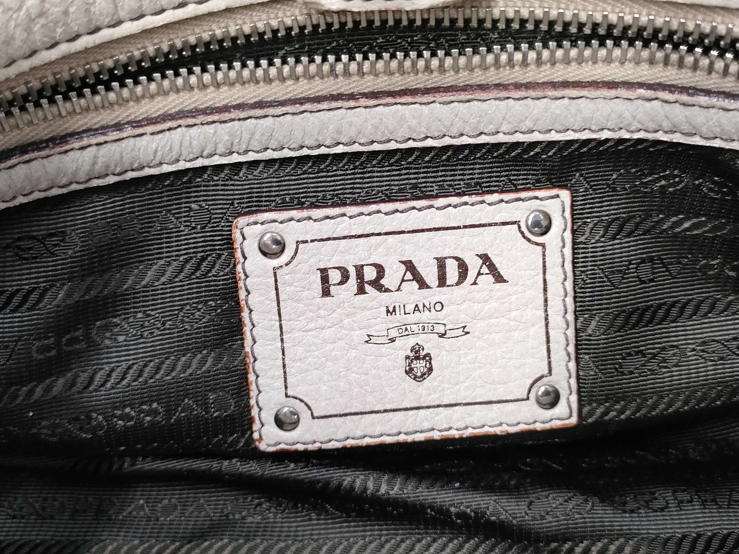 PRADA Prada Chain Beige Shoulder Bag