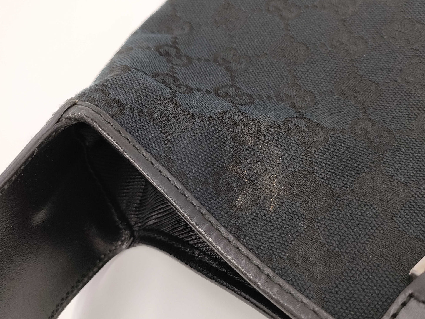 GUCCI GG Canvas Jackie Black One-Shoulder Shoulder Bag