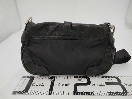 PRADA Prada nylon and leather black shoulder bag