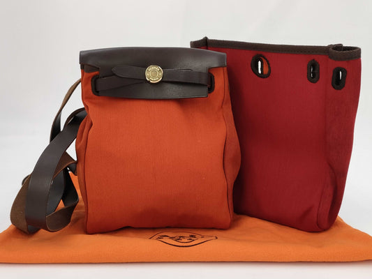 HERMES Hermes Airbag TPM □H Orange Shoulder Bag
