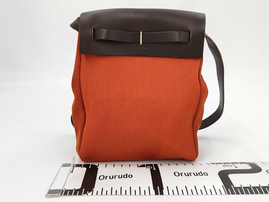 HERMES Hermes Airbag TPM □H Orange Shoulder Bag