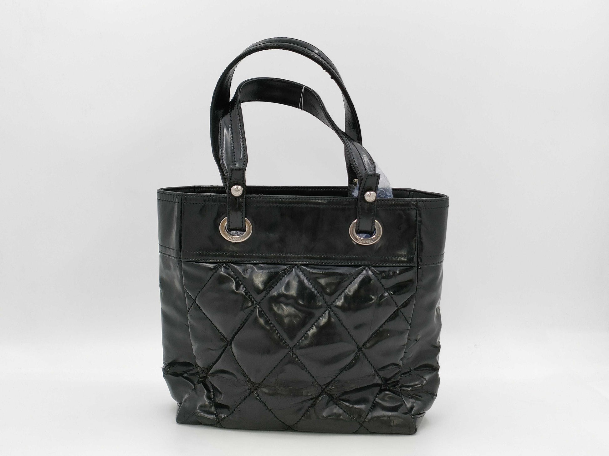 CHANEL Paris-Biarritz Patent No. 13 Black Tote Bag