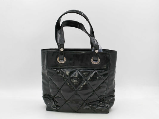 CHANEL Paris-Biarritz Patent No. 13 Black Tote Bag