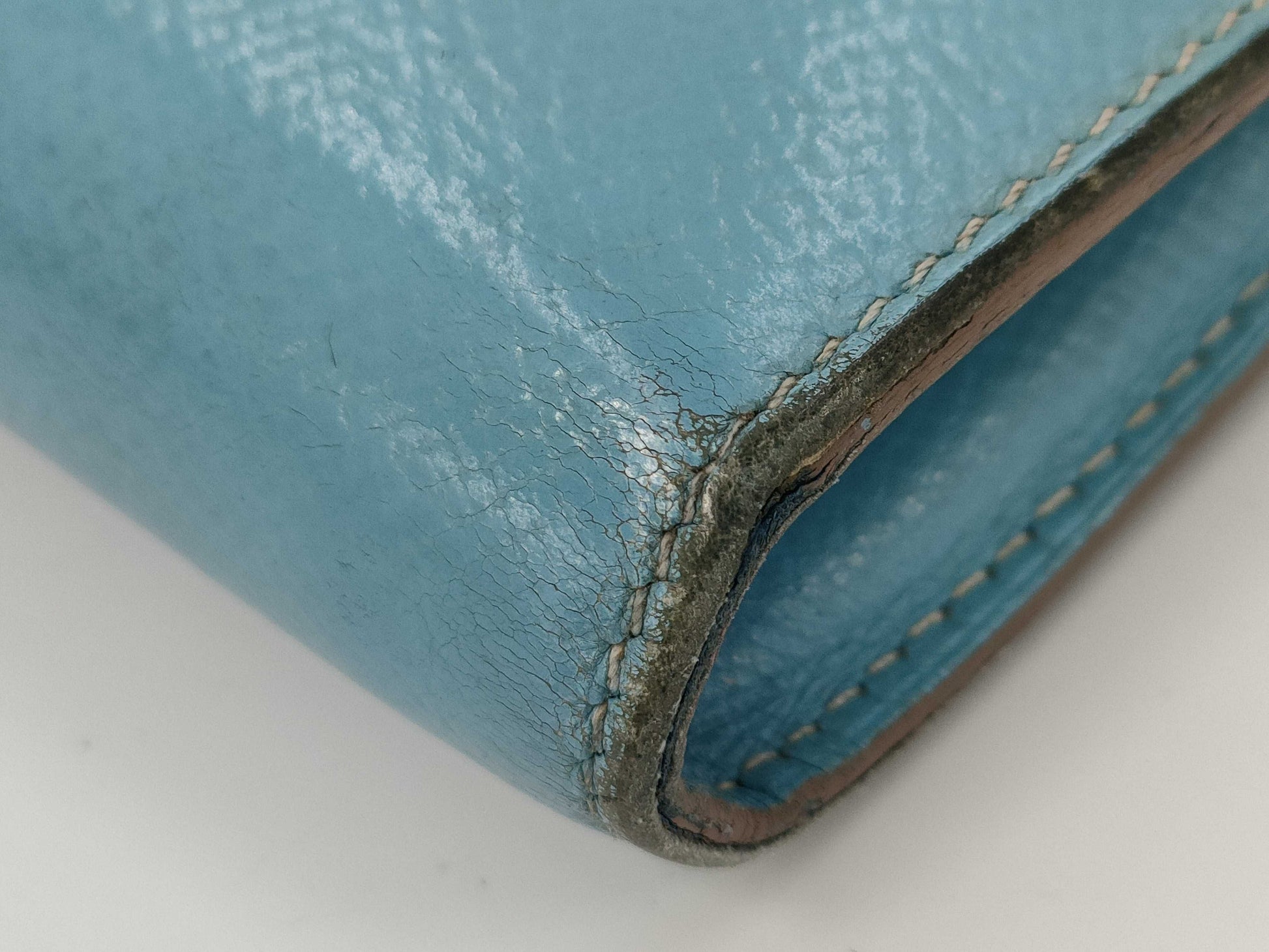 HERMES Kelly Wallet □O Blue Jean Wallet