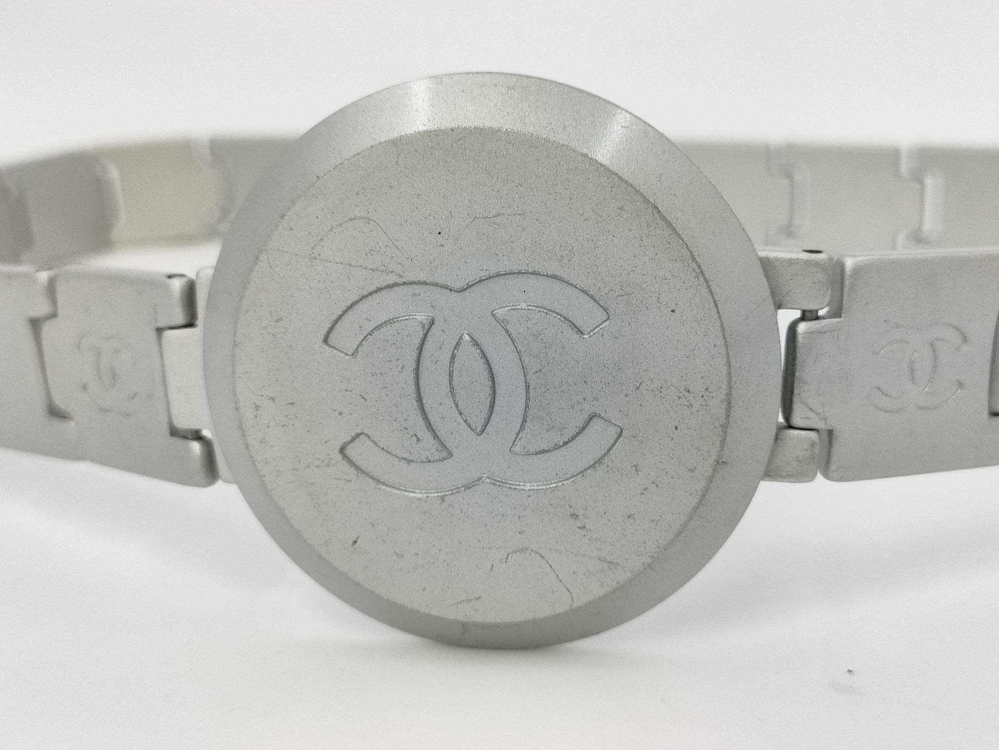 CHANEL Coco Mark Belt Silver Belt
