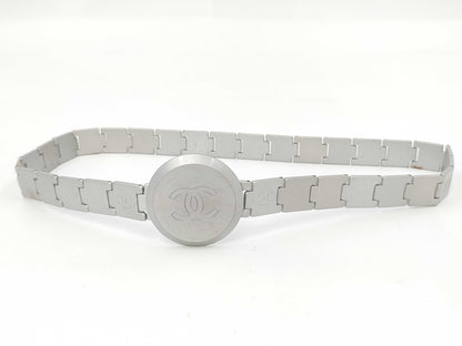 CHANEL Coco Mark Belt Silver Belt