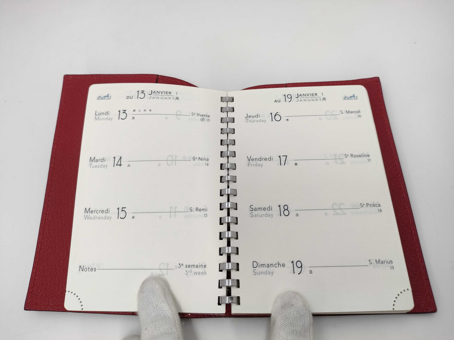 HERMES Red Couchvel Notebook Cover