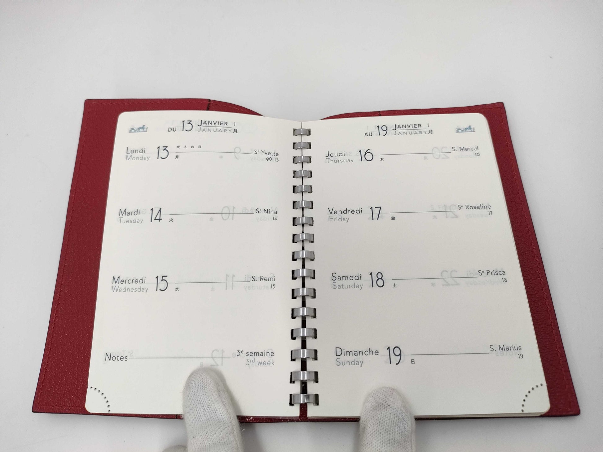 HERMES Red Couchvel Notebook Cover