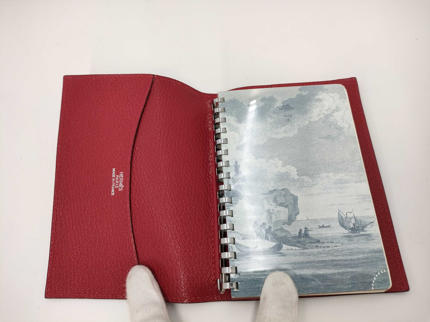 HERMES Red Couchvel Notebook Cover