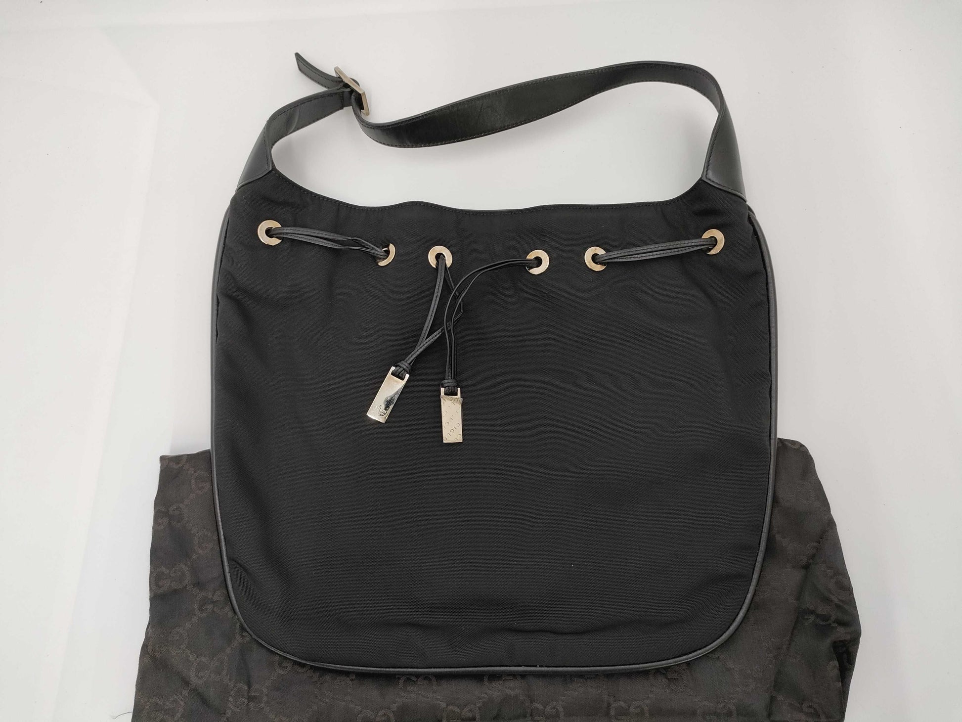 GUCCI Black Canvas Shoulder Bag