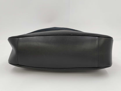 GUCCI GG Canvas Bamboo Black Shelly Shoulder Bag