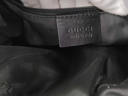 GUCCI GG Canvas Bamboo Black Shelly Shoulder Bag