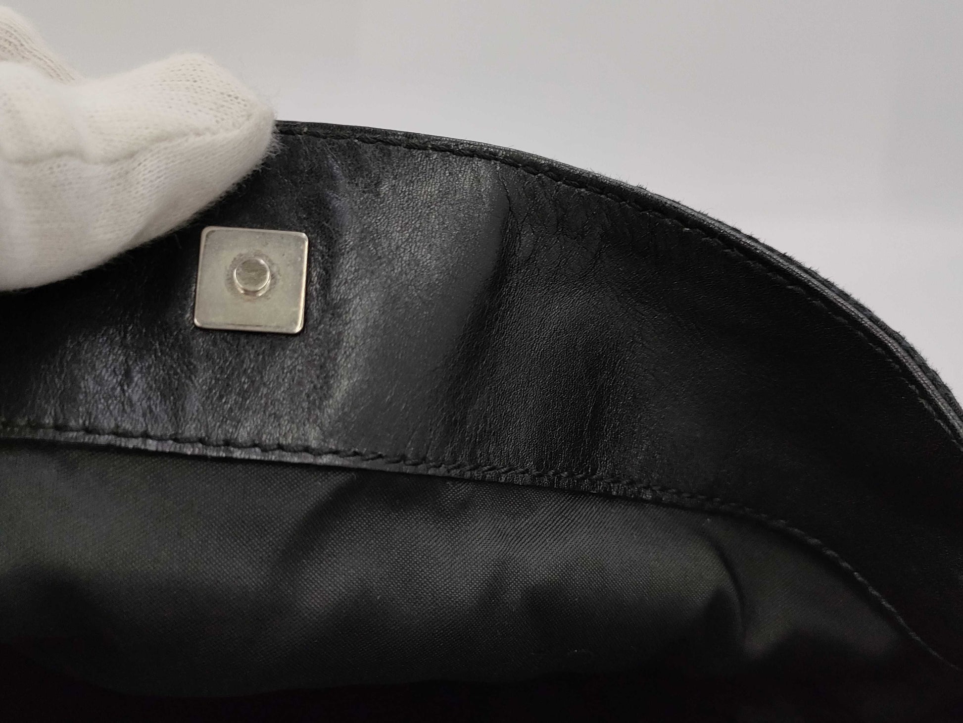 GUCCI GG Canvas Bamboo Black Shelly Shoulder Bag