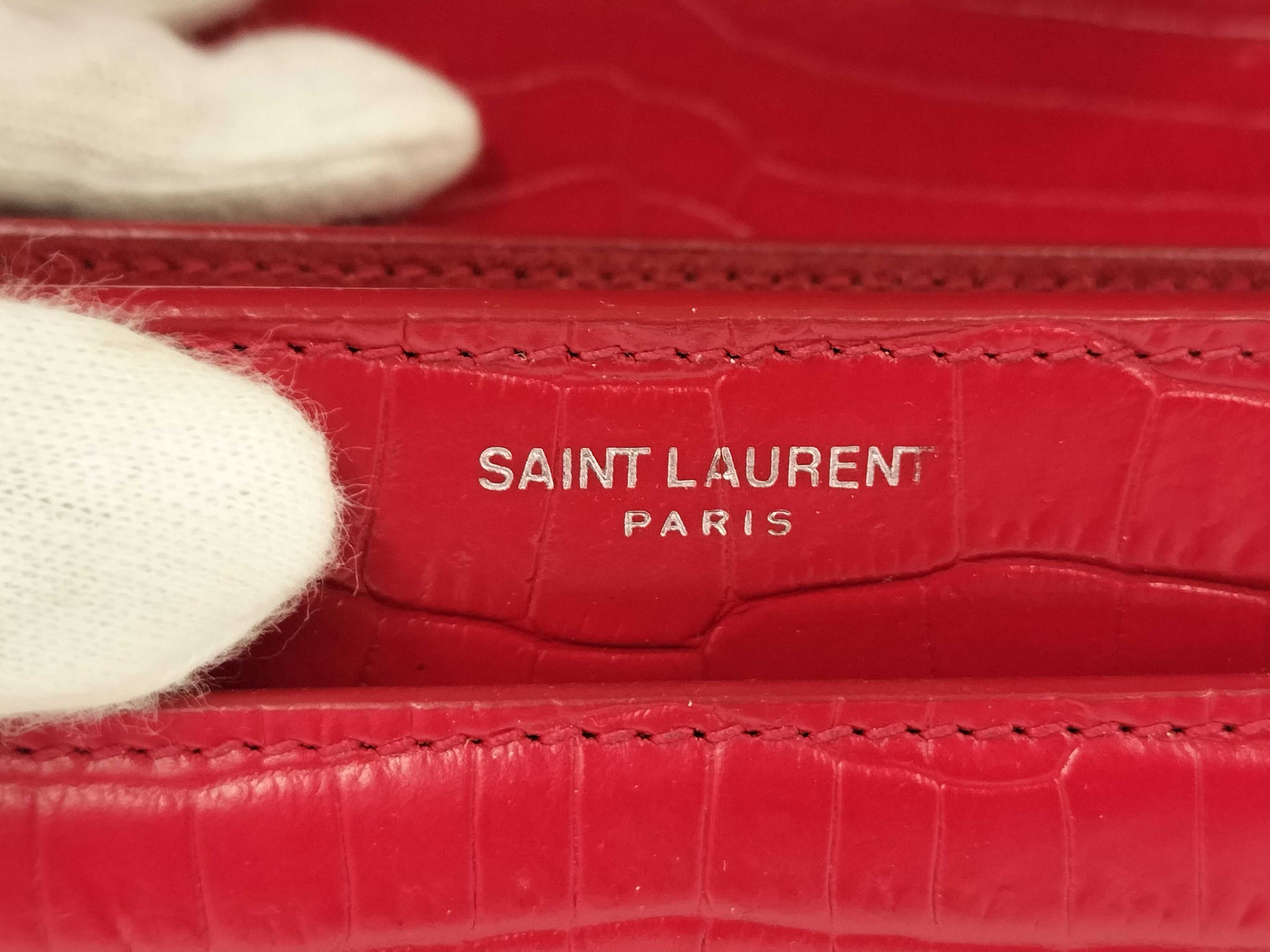 SAINT LAURENT Saint Laurent Croco Chain Shoulder Bag Bag