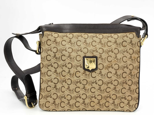 CELINE C Macadam Shoulder Bag