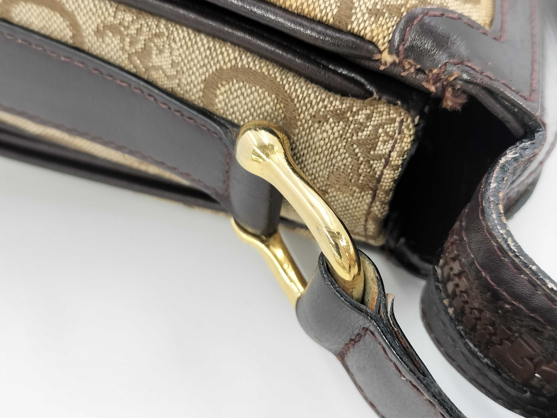 CELINE C Macadam Shoulder Bag