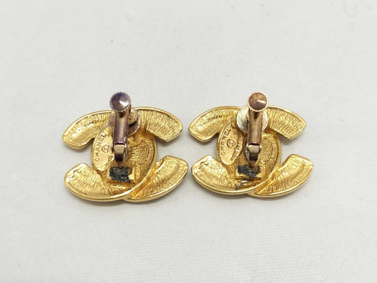 CHANEL Matelasse Coco Mark Earrings