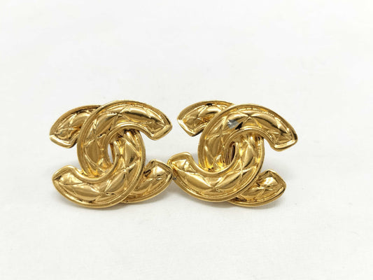 CHANEL Matelasse Coco Mark Earrings