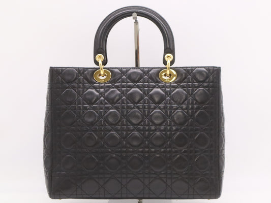 Dior Lambskin Lady Dior Tote Bag Black Handbag