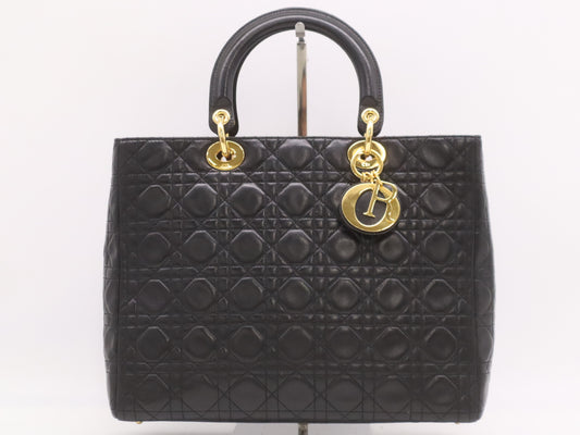 Dior Lambskin Lady Dior Tote Bag Black Handbag