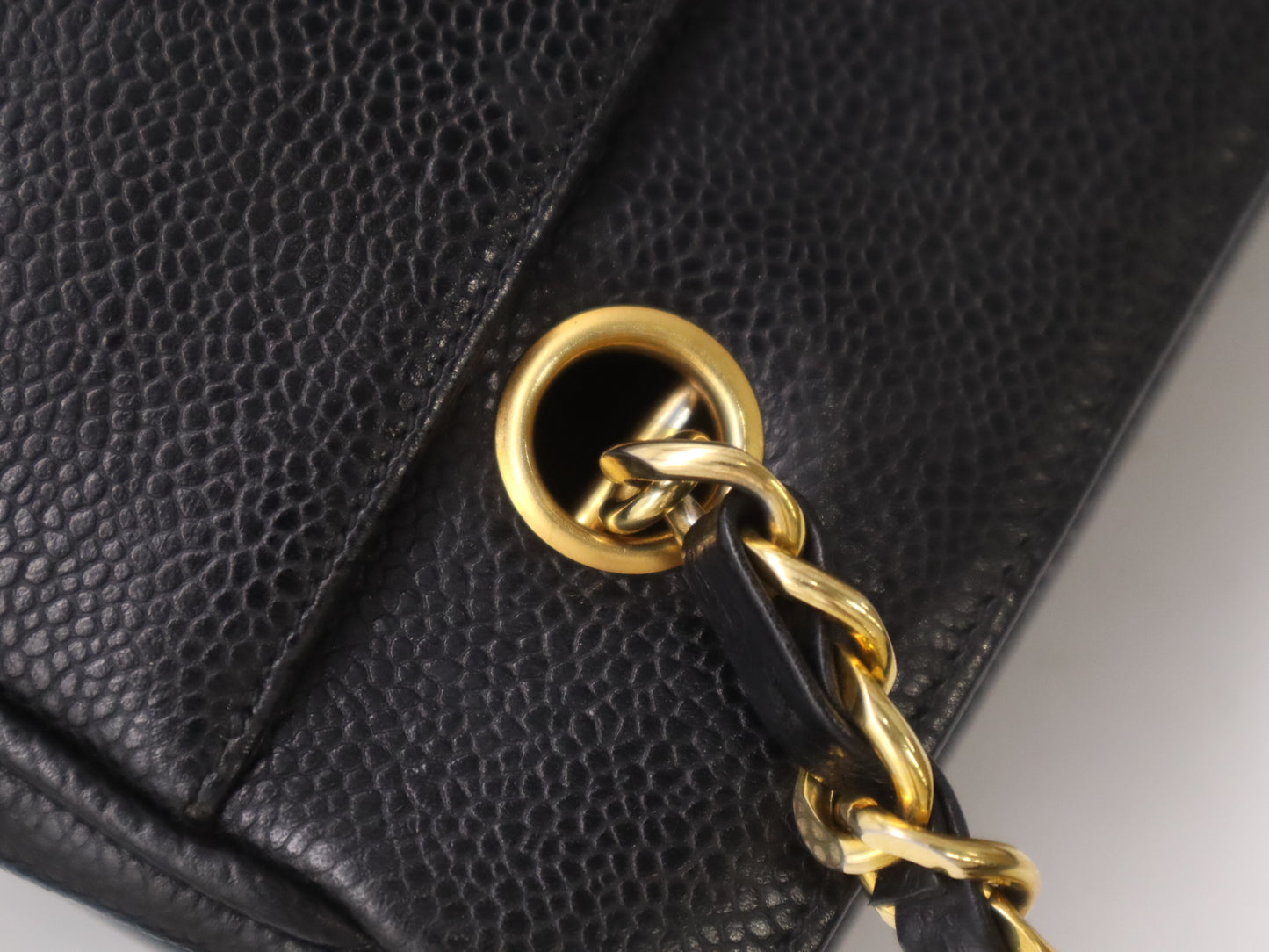 CHANEL Caviar Skin Triple Coco Black Shoulder Bag with GD Hardware, Seal, and Card Included, 2950148