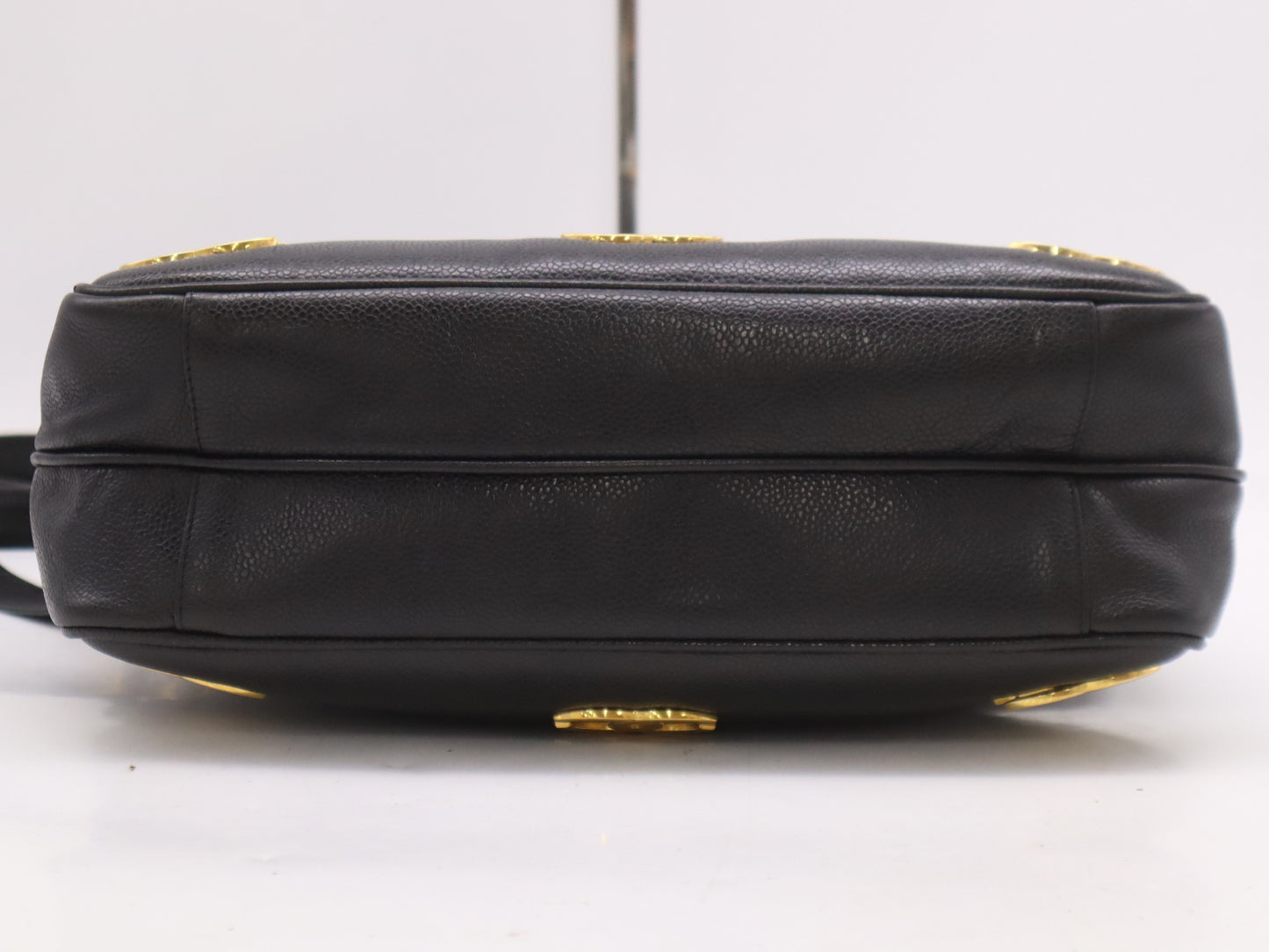 CHANEL Caviar Skin Triple Coco Black Shoulder Bag with GD Hardware, Seal, and Card Included, 2950148