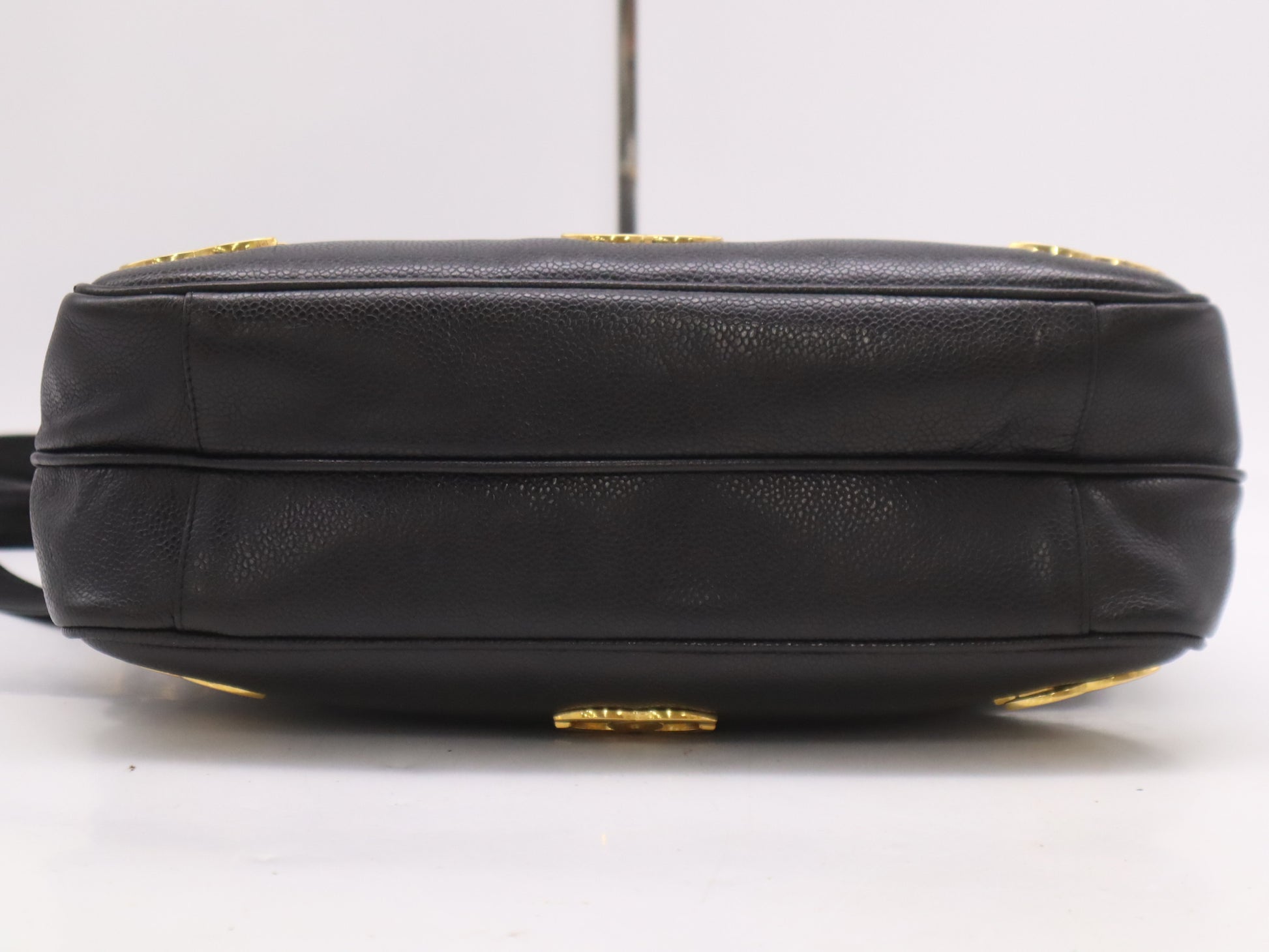 CHANEL Caviar Skin Triple Coco Black Shoulder Bag with GD Hardware, Seal, and Card Included, 2950148